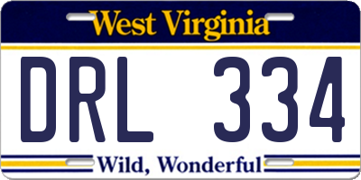 WV license plate DRL334