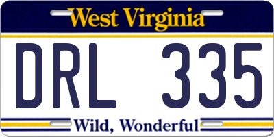 WV license plate DRL335