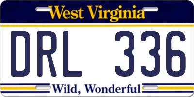 WV license plate DRL336