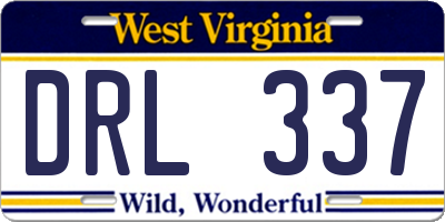 WV license plate DRL337