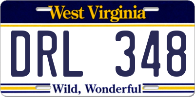 WV license plate DRL348