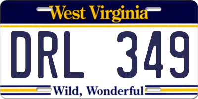 WV license plate DRL349