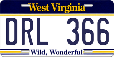 WV license plate DRL366
