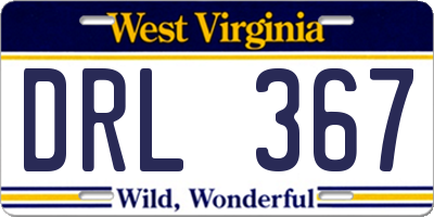 WV license plate DRL367