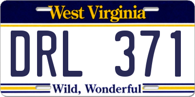 WV license plate DRL371