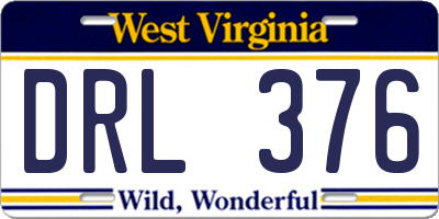 WV license plate DRL376