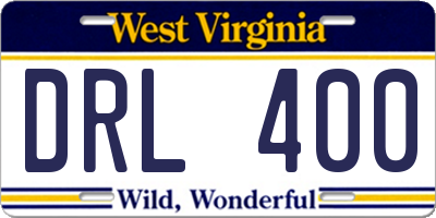 WV license plate DRL400