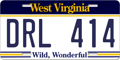 WV license plate DRL414
