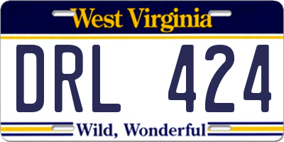 WV license plate DRL424