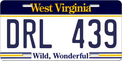 WV license plate DRL439