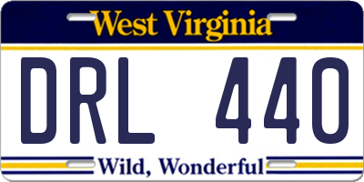WV license plate DRL440