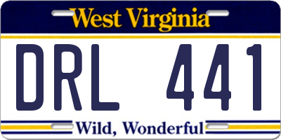 WV license plate DRL441