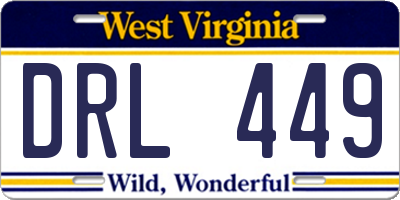 WV license plate DRL449