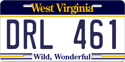 WV license plate DRL461