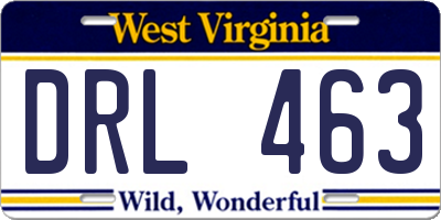 WV license plate DRL463