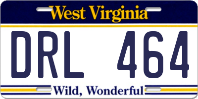 WV license plate DRL464