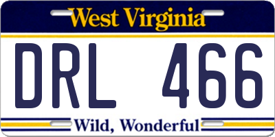 WV license plate DRL466