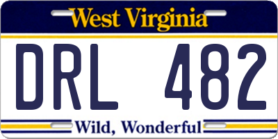WV license plate DRL482