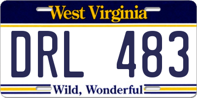 WV license plate DRL483
