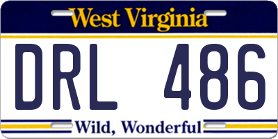 WV license plate DRL486