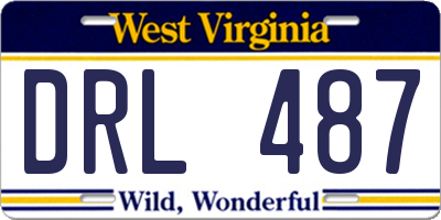 WV license plate DRL487