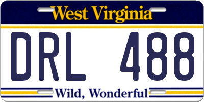 WV license plate DRL488