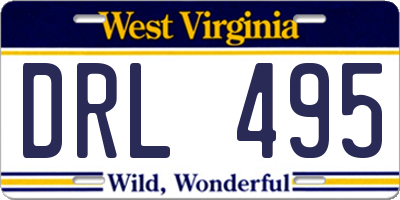 WV license plate DRL495