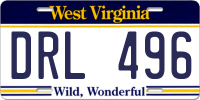WV license plate DRL496