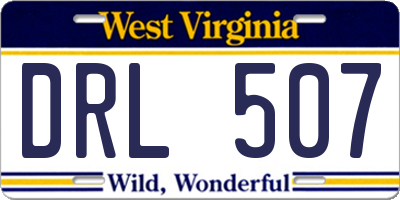 WV license plate DRL507