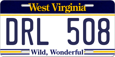 WV license plate DRL508