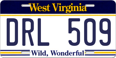 WV license plate DRL509