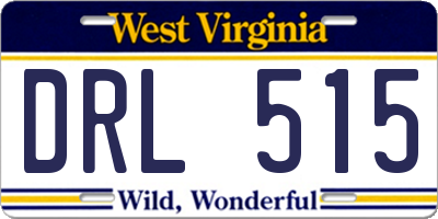 WV license plate DRL515