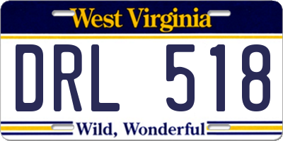 WV license plate DRL518