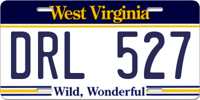 WV license plate DRL527