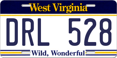 WV license plate DRL528