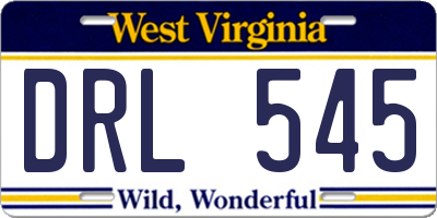 WV license plate DRL545