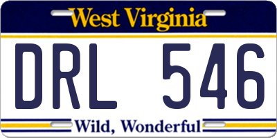 WV license plate DRL546