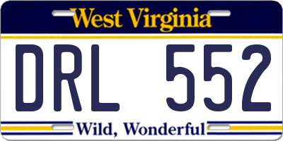 WV license plate DRL552