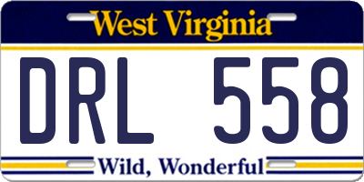 WV license plate DRL558