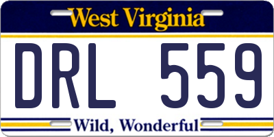 WV license plate DRL559