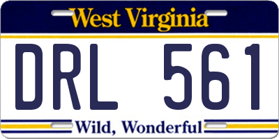 WV license plate DRL561
