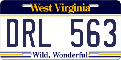WV license plate DRL563