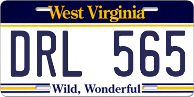 WV license plate DRL565