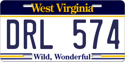 WV license plate DRL574