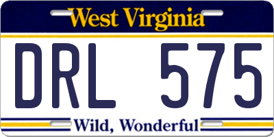 WV license plate DRL575