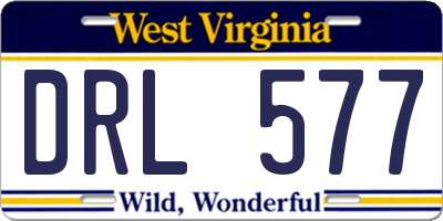 WV license plate DRL577