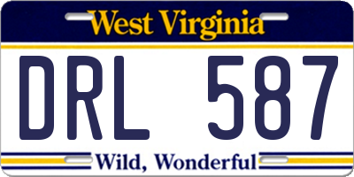 WV license plate DRL587