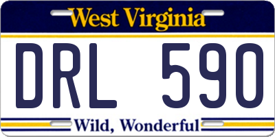 WV license plate DRL590