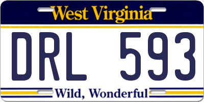 WV license plate DRL593