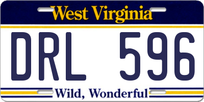WV license plate DRL596